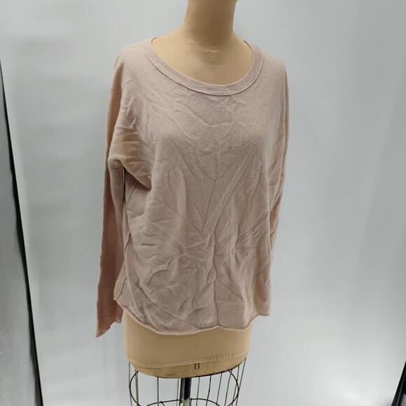 VINCE Beige Wool/Cashmere Sweater W/Silk Sheath Crew Neck Women's Size S - Picture 3 of 13